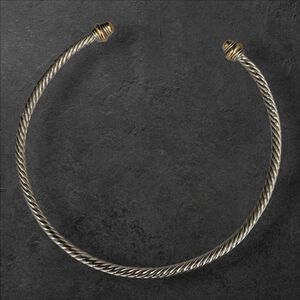 Vintage Silver Toned Twisted Metal Choker Necklace